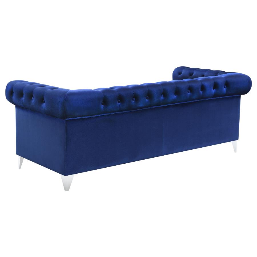 (image for) Bleker Upholstered Tuxedo Arm Tufted Sofa Blue