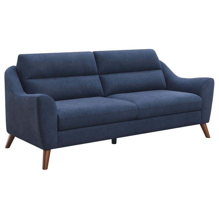 (image for) Gano 2-piece Upholstered Sloped Arm Sofa Set Navy Blue