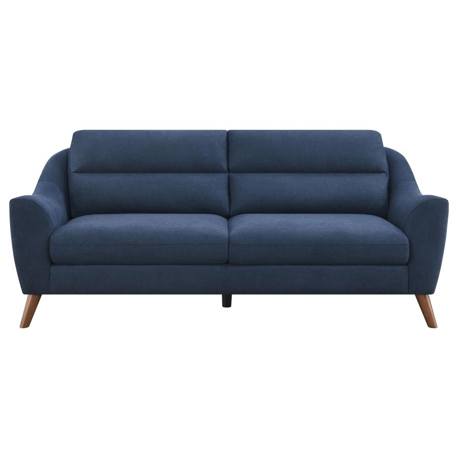 (image for) Gano 2-piece Upholstered Sloped Arm Sofa Set Navy Blue