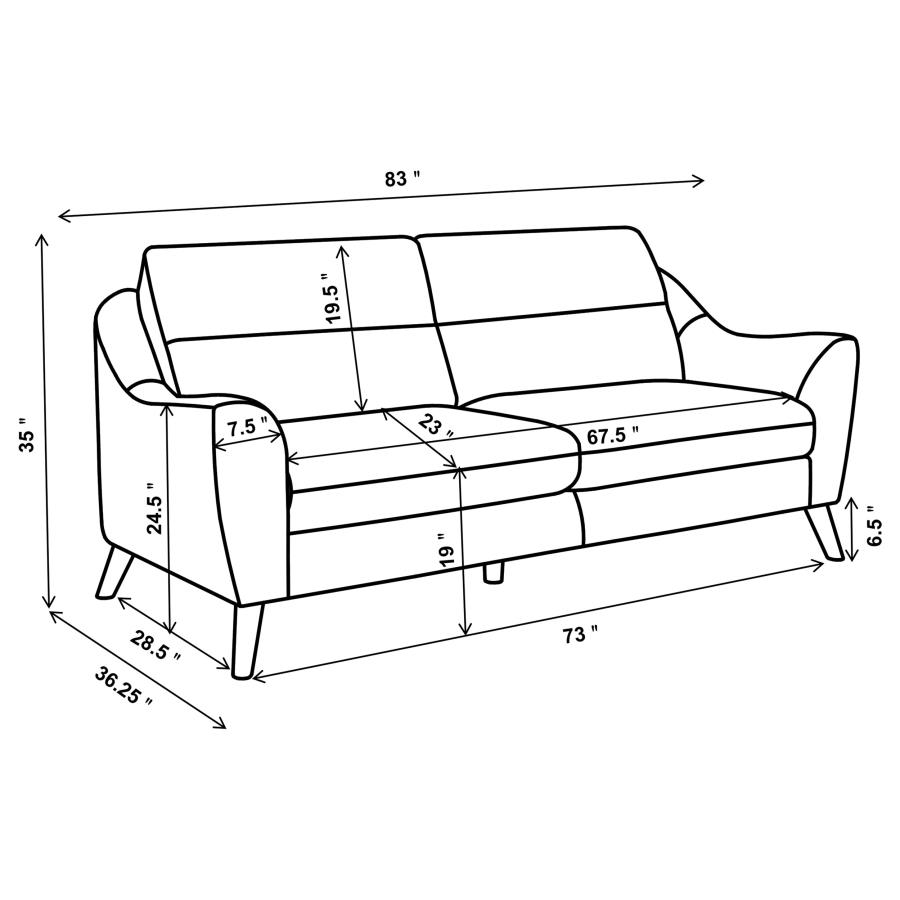 (image for) Gano 2-piece Upholstered Sloped Arm Sofa Set Navy Blue