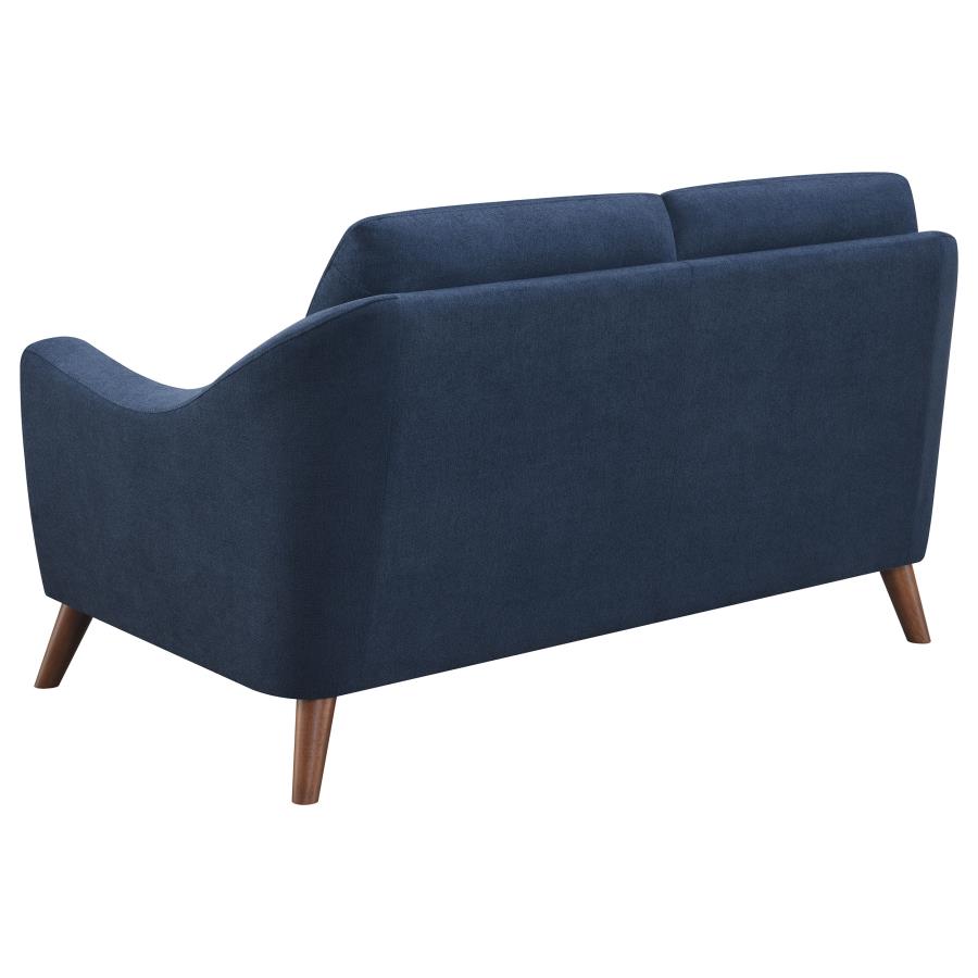 (image for) Gano 3-piece Upholstered Sloped Arm Sofa Set Navy Blue