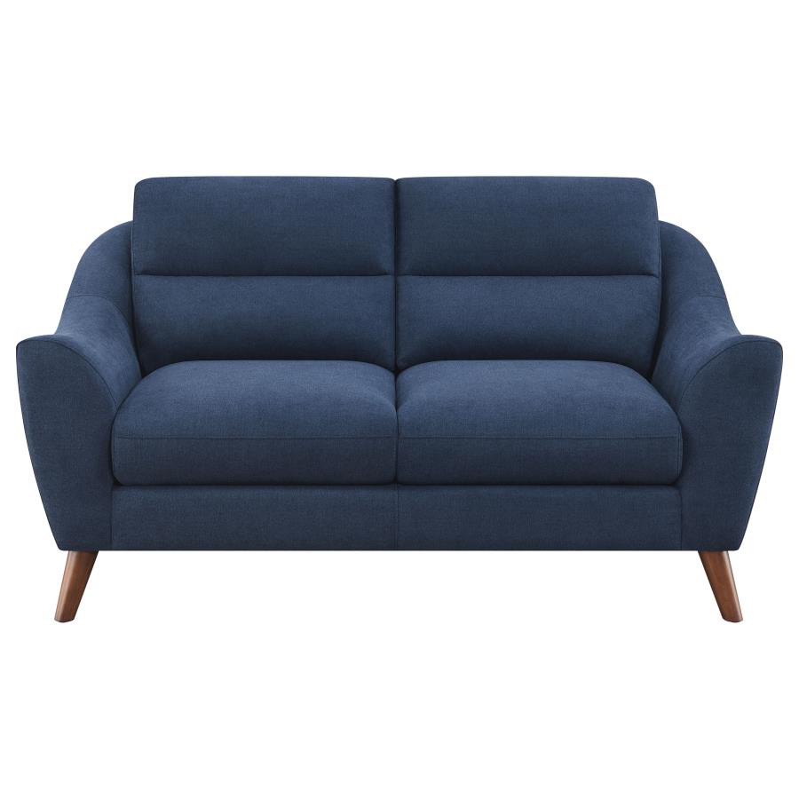 (image for) Gano Upholstered Sloped Arm Loveseat Navy Blue