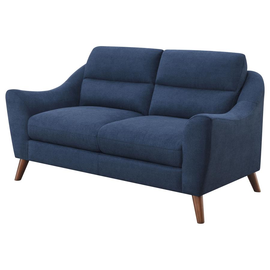 (image for) Gano Upholstered Sloped Arm Loveseat Navy Blue