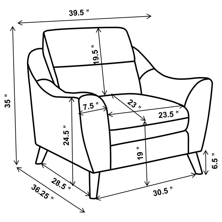 (image for) Gano Upholstered Sloped Arm Accent Chair Navy Blue