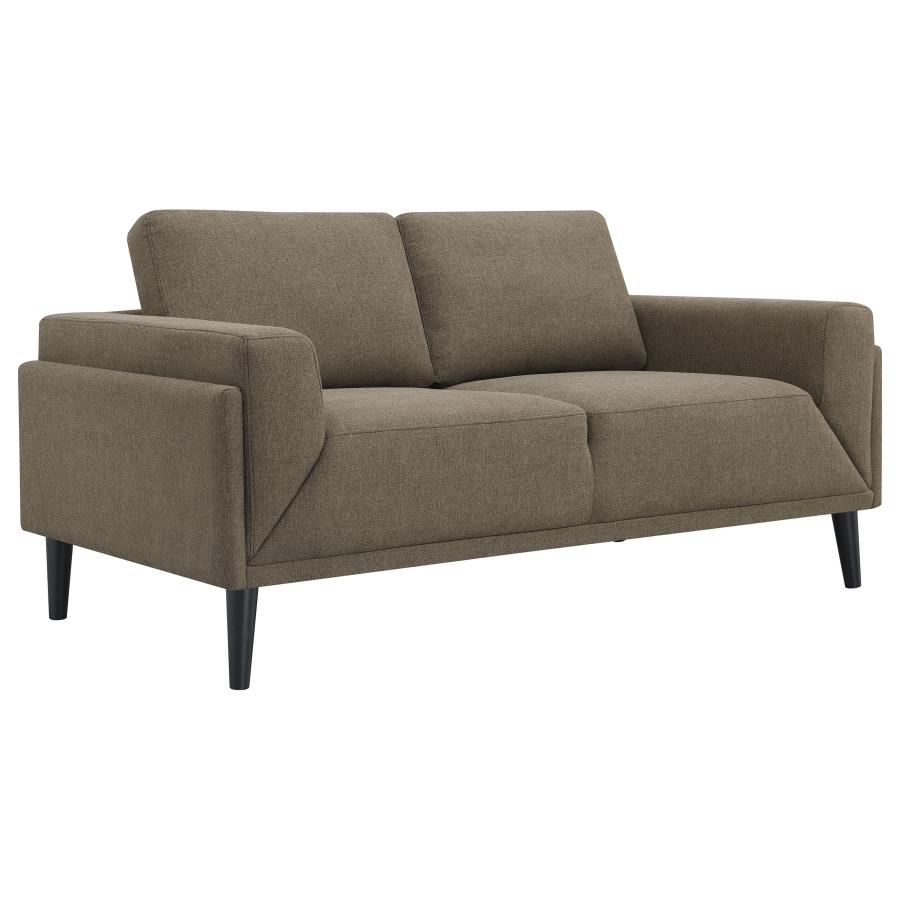 (image for) Rilynn 2-piece Upholstered Track Arm Sofa Set Brown