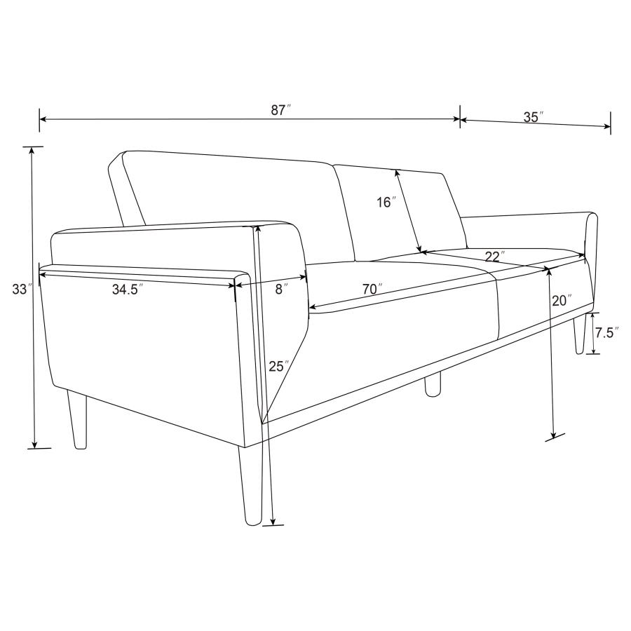 (image for) Rilynn 2-piece Upholstered Track Arm Sofa Set Brown