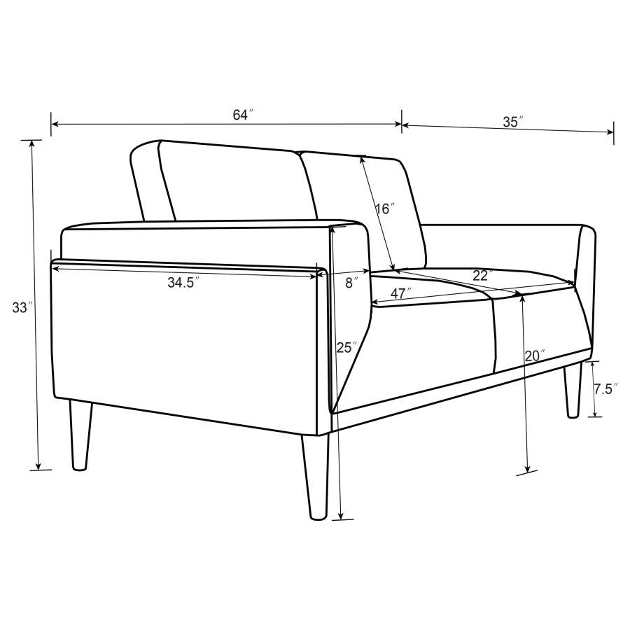 (image for) Rilynn 3-piece Upholstered Track Arm Sofa Set Brown