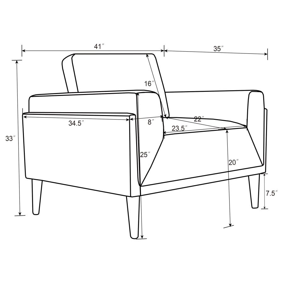 (image for) Rilynn 3-piece Upholstered Track Arm Sofa Set Brown