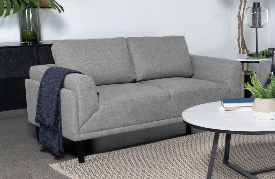 (image for) Rilynn Upholstered Track Arm Loveseat Grey