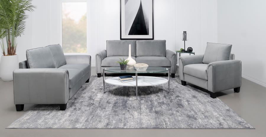 (image for) Davis Upholstered Rolled Arm Sofa Grey