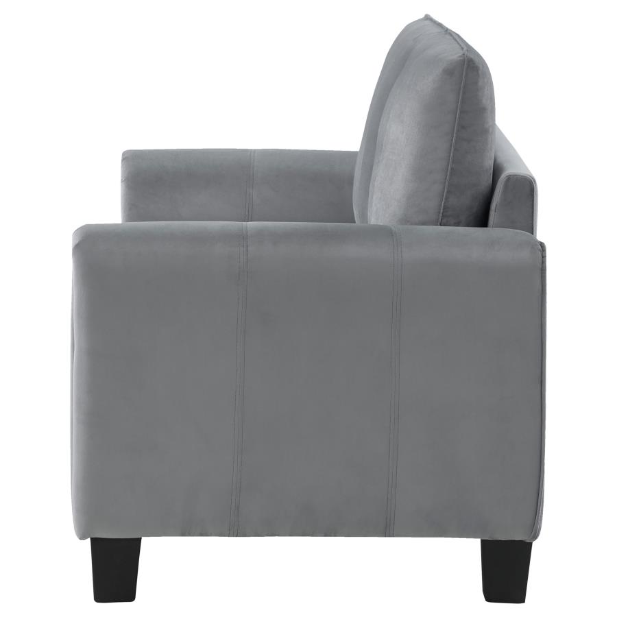 (image for) Davis Upholstered Rolled Arm Loveseat Grey