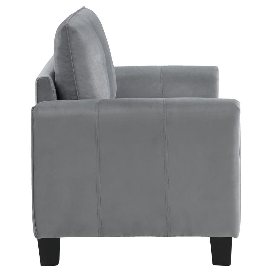 (image for) Davis Upholstered Rolled Arm Loveseat Grey