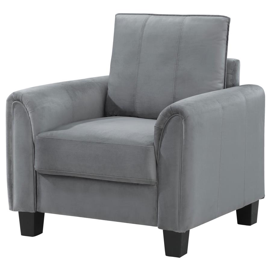 (image for) Davis Upholstered Rolled Arm Accent Chair Grey