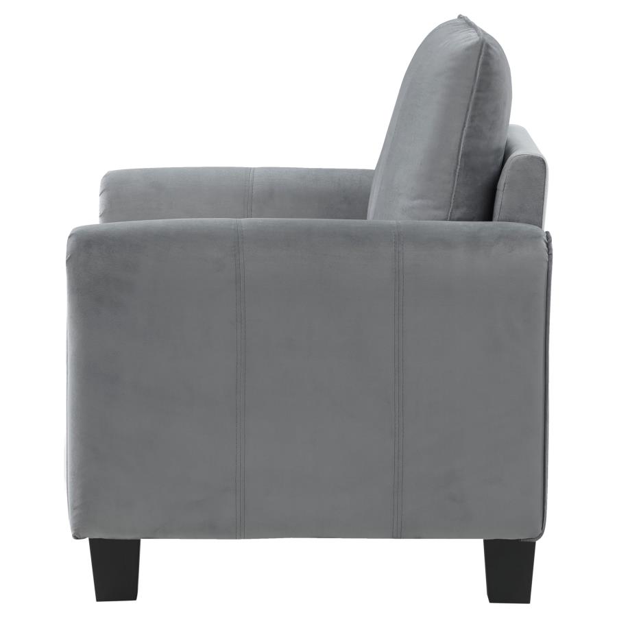 (image for) Davis Upholstered Rolled Arm Accent Chair Grey