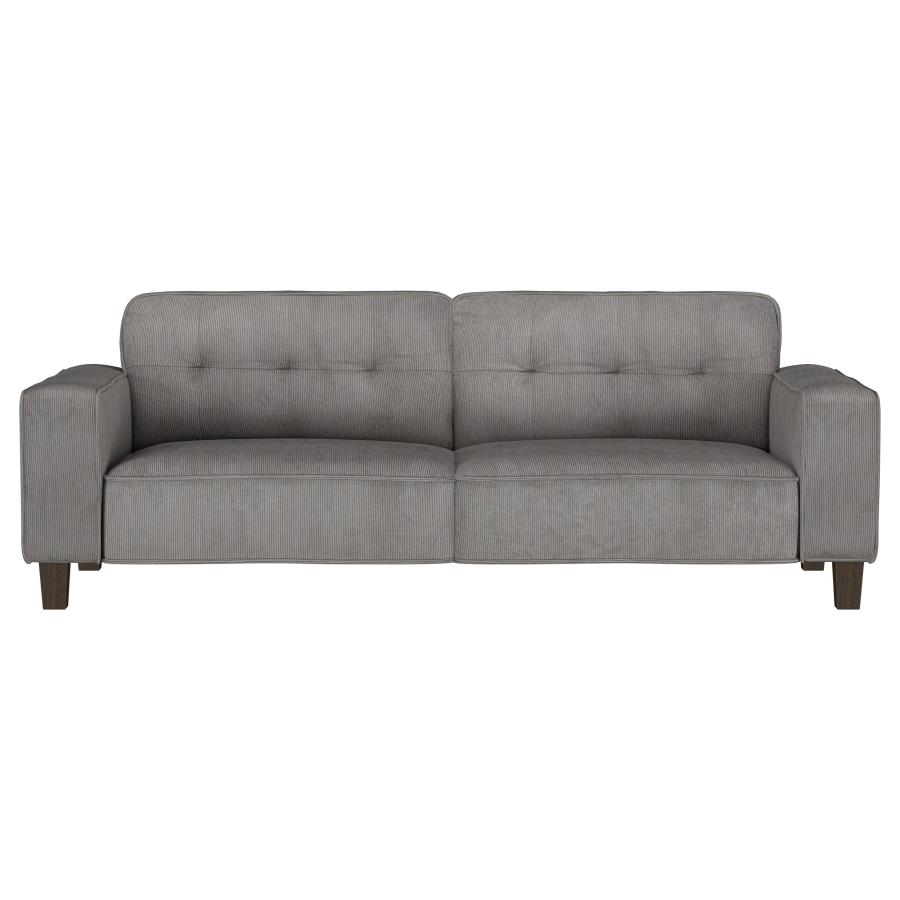 (image for) Deerhurst 2-piece Upholstered Track Arm Sofa Set Charcoal