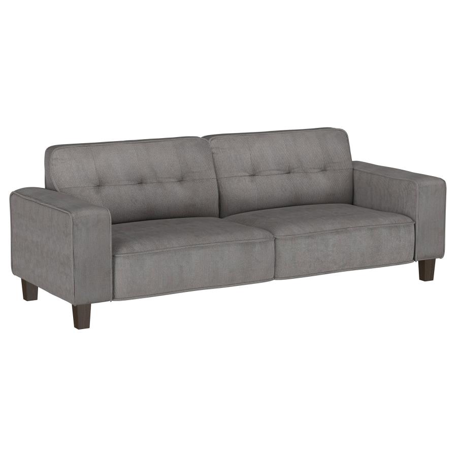 (image for) Deerhurst 3-piece Upholstered Track Arm Sofa Set Charcoal