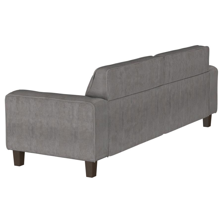 (image for) Deerhurst 3-piece Upholstered Track Arm Sofa Set Charcoal