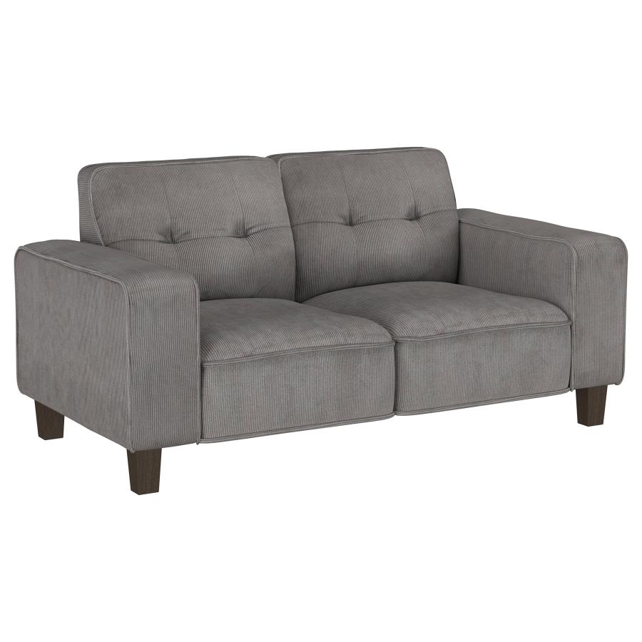 (image for) Deerhurst 3-piece Upholstered Track Arm Sofa Set Charcoal