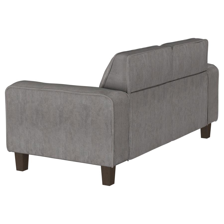 (image for) Deerhurst 3-piece Upholstered Track Arm Sofa Set Charcoal