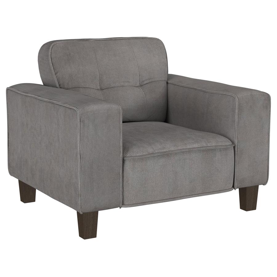 (image for) Deerhurst 3-piece Upholstered Track Arm Sofa Set Charcoal