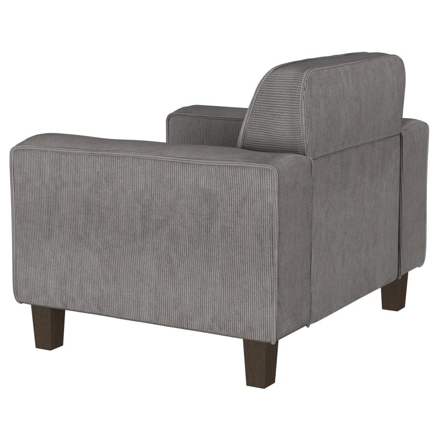 (image for) Deerhurst 3-piece Upholstered Track Arm Sofa Set Charcoal