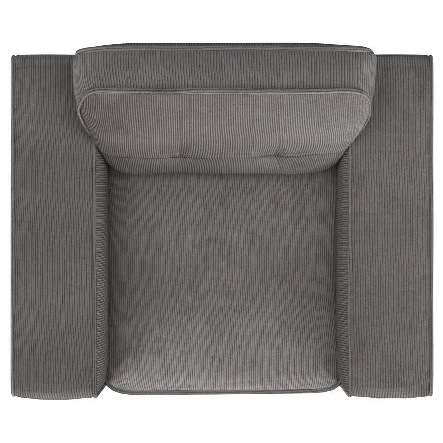 (image for) Deerhurst 3-piece Upholstered Track Arm Sofa Set Charcoal