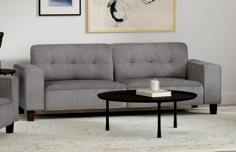 (image for) Deerhurst Upholstered Track Arm Tufted Sofa Charcoal