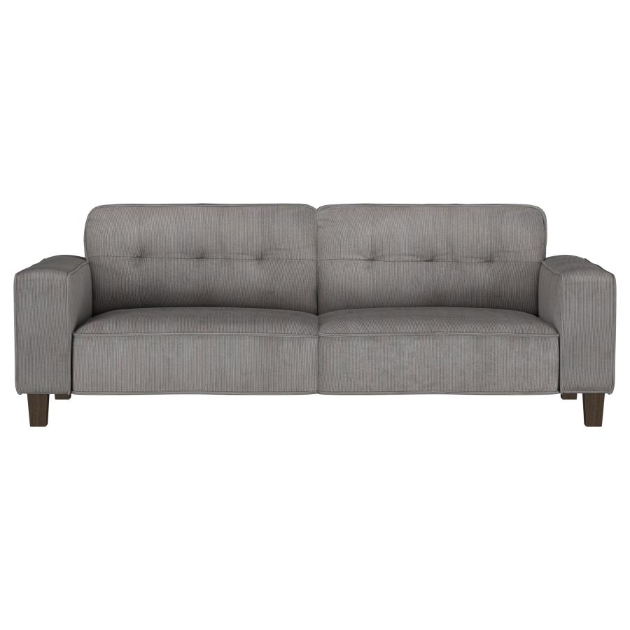 (image for) Deerhurst Upholstered Track Arm Tufted Sofa Charcoal