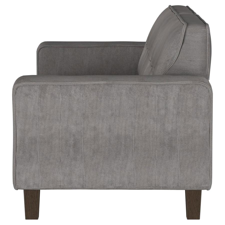 (image for) Deerhurst Upholstered Track Arm Tufted Sofa Charcoal