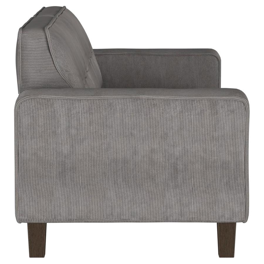 (image for) Deerhurst Upholstered Track Arm Tufted Sofa Charcoal