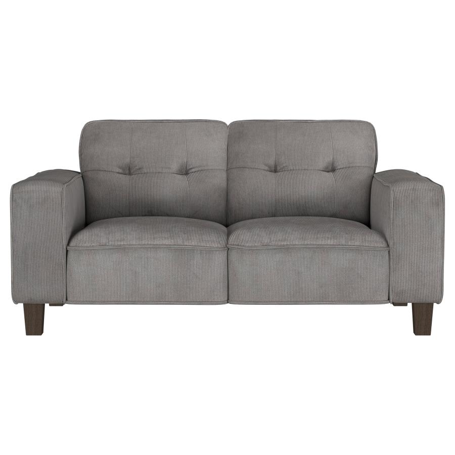 (image for) Deerhurst Upholstered Track Arm Tufted Loveseat Charcoal