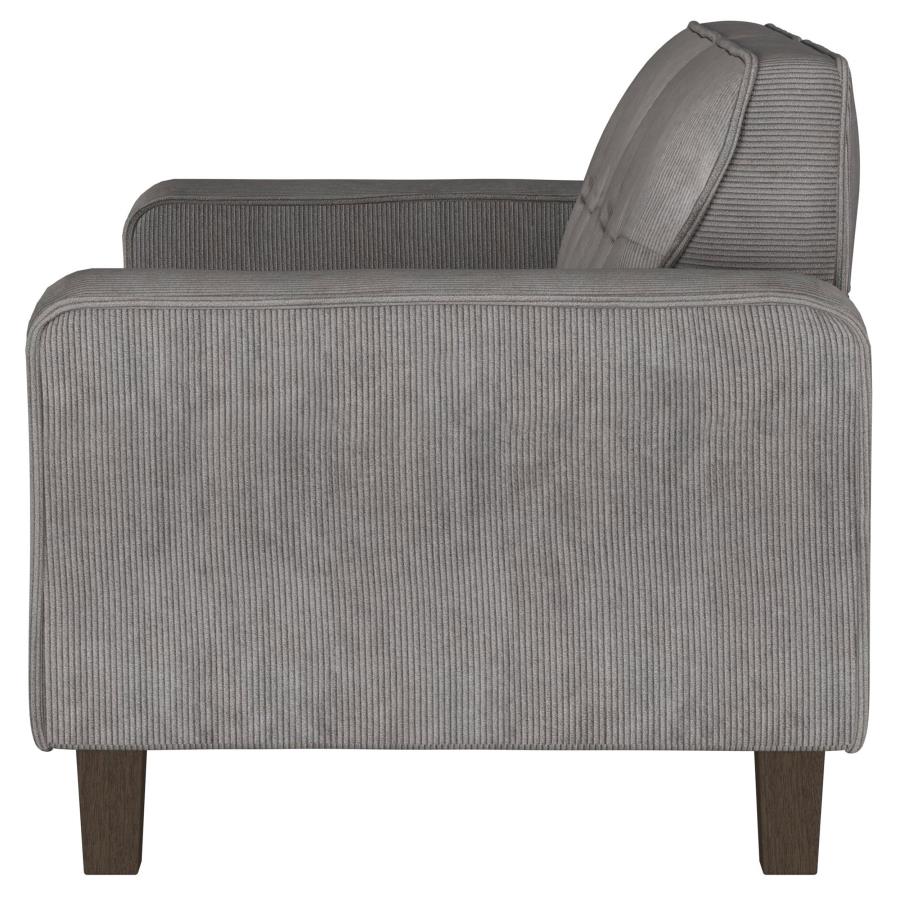 (image for) Deerhurst Upholstered Track Arm Tufted Loveseat Charcoal