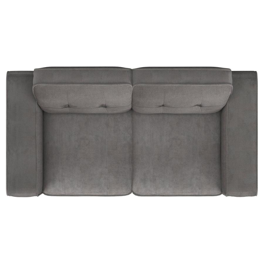 (image for) Deerhurst Upholstered Track Arm Tufted Loveseat Charcoal