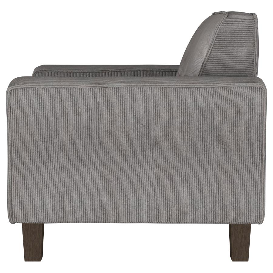 (image for) Deerhurst Upholstered Track Arm Tufted Accent Chair Charcoal