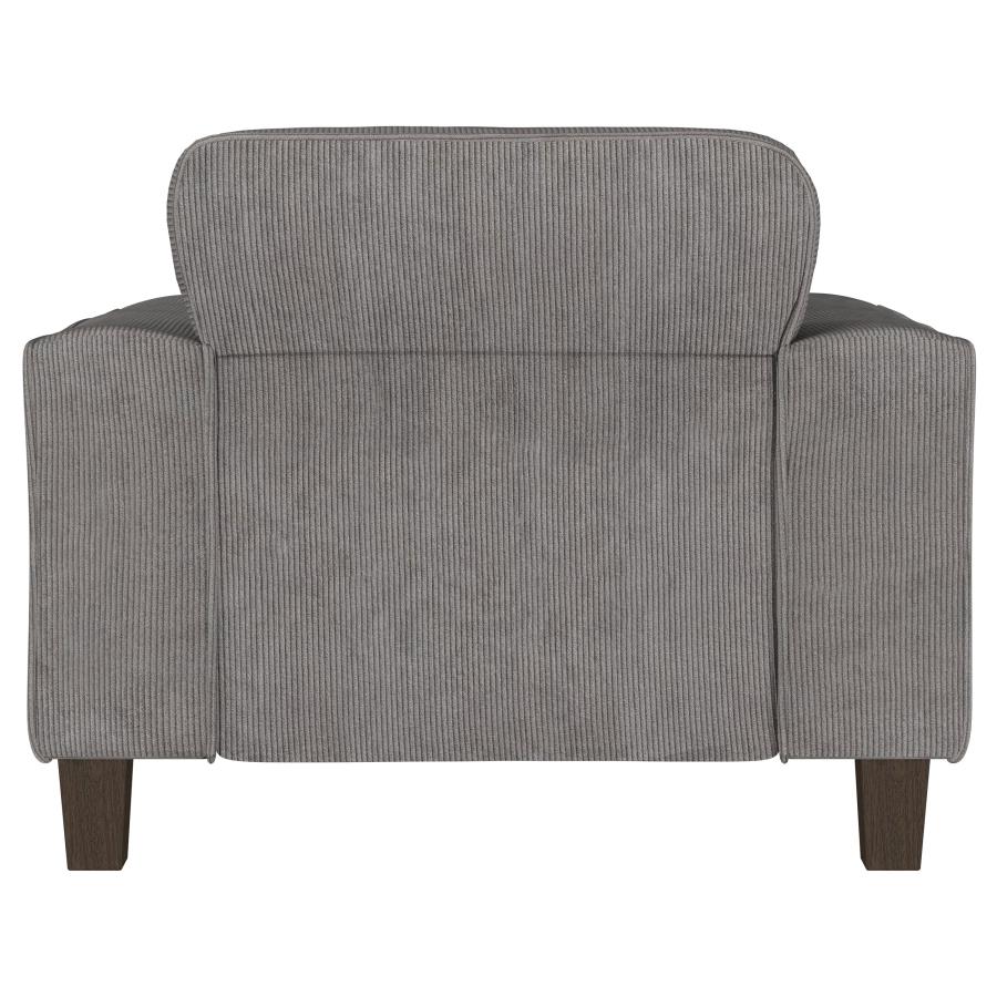 (image for) Deerhurst Upholstered Track Arm Tufted Accent Chair Charcoal