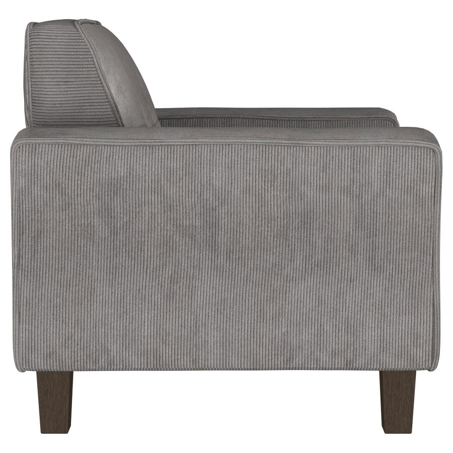 (image for) Deerhurst Upholstered Track Arm Tufted Accent Chair Charcoal