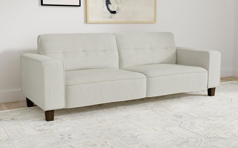 (image for) Deerhurst Upholstered Track Arm Tufted Sofa Greige