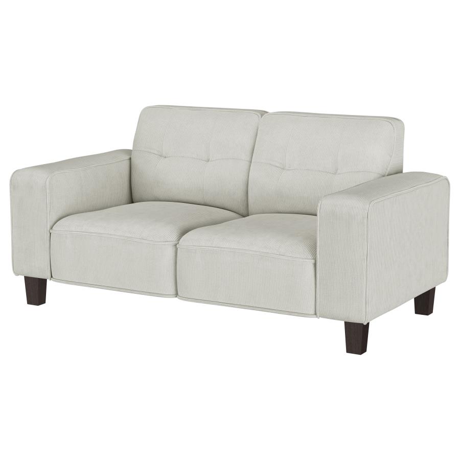 (image for) Deerhurst Upholstered Track Arm Tufted Loveseat Greige