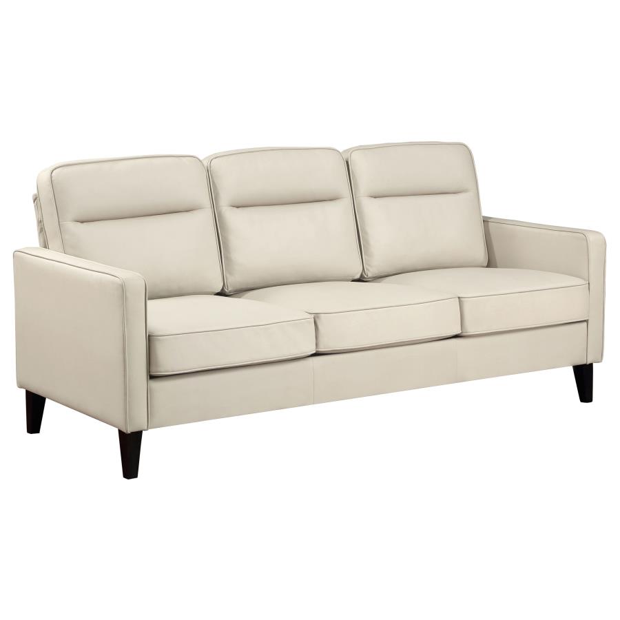 (image for) Jonah 2-piece Upholstered Track Arm Sofa Set Ivory