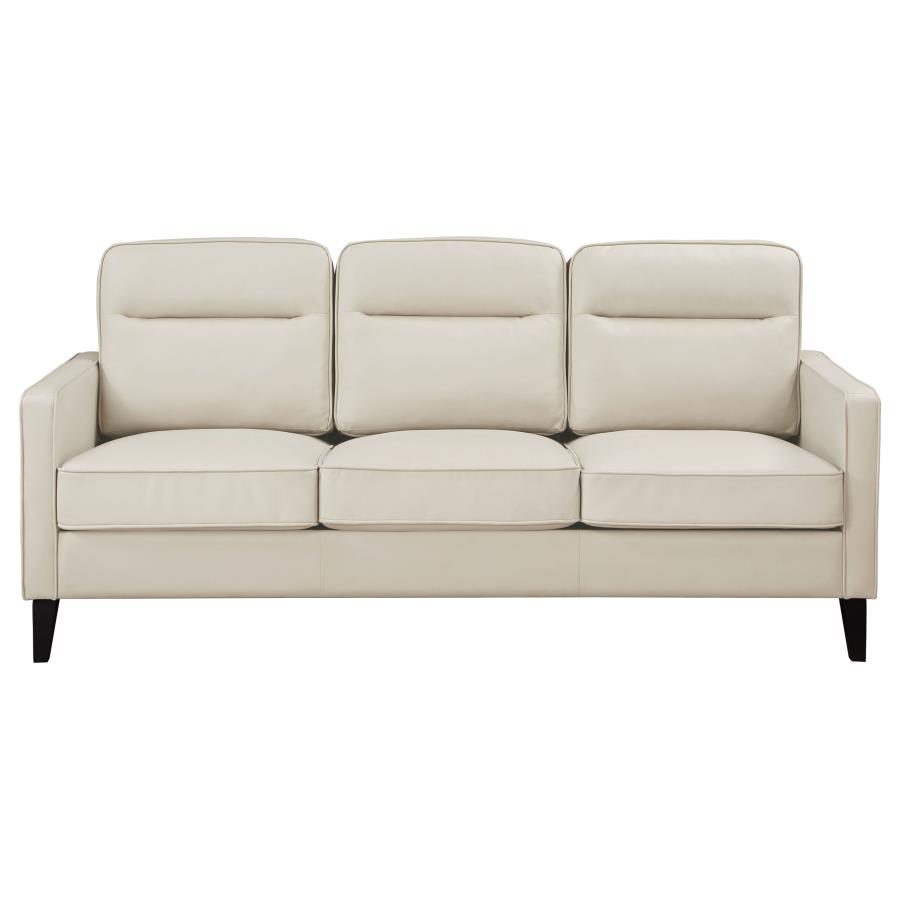 (image for) Jonah 2-piece Upholstered Track Arm Sofa Set Ivory