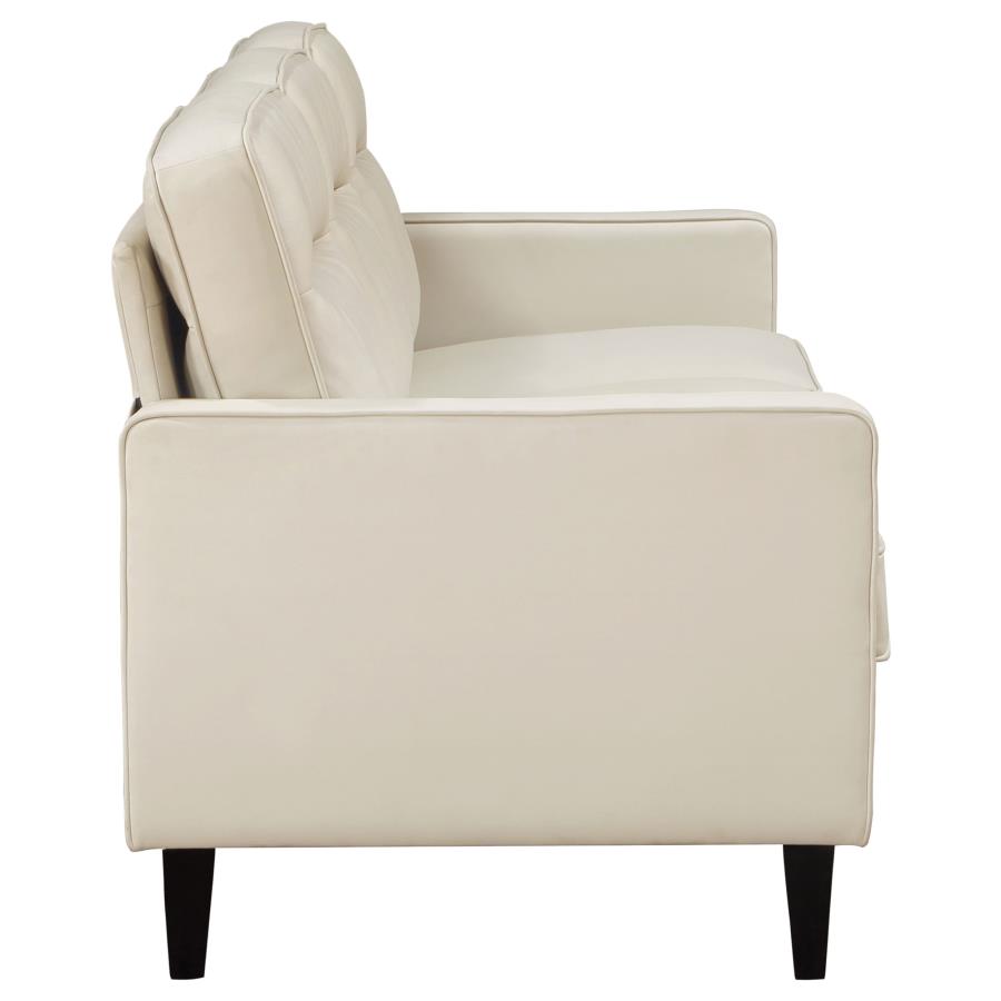 (image for) Jonah 2-piece Upholstered Track Arm Sofa Set Ivory