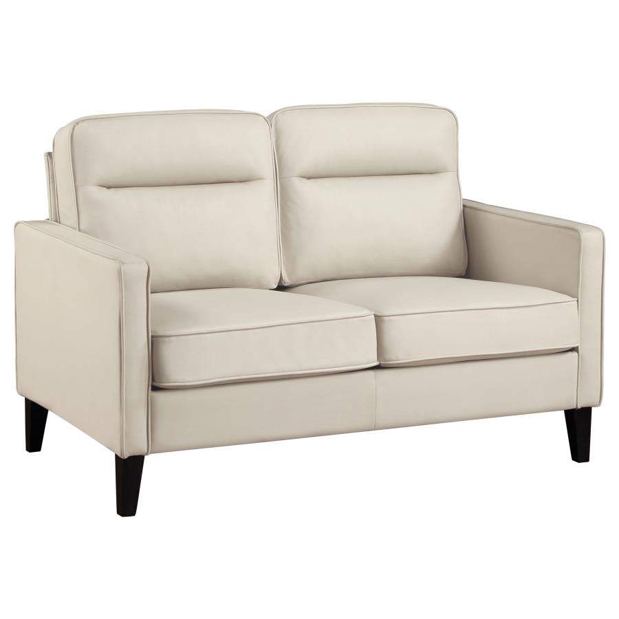 (image for) Jonah 2-piece Upholstered Track Arm Sofa Set Ivory