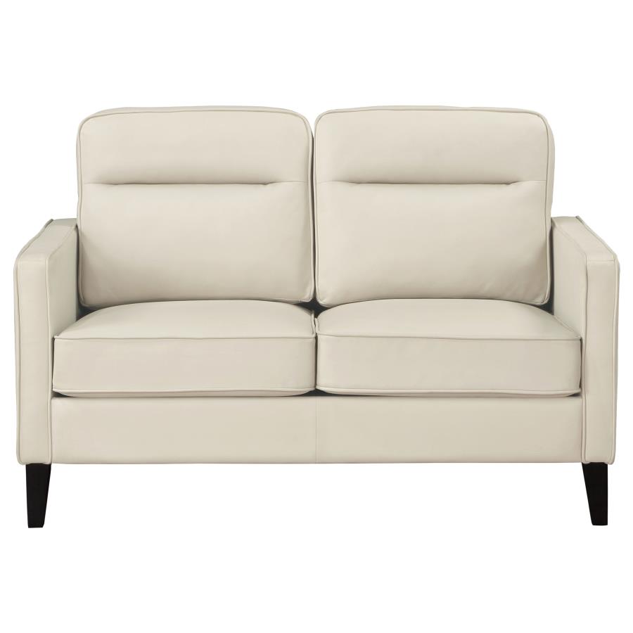 (image for) Jonah 2-piece Upholstered Track Arm Sofa Set Ivory