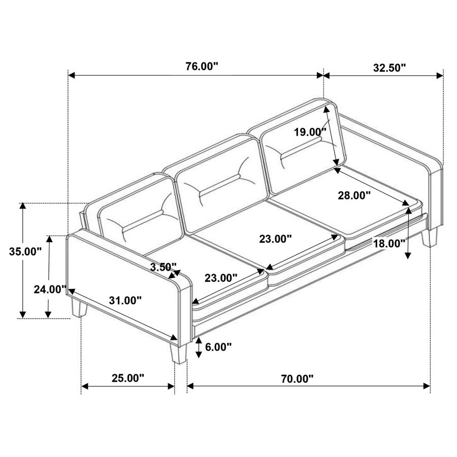 (image for) Jonah Upholstered Track Arm Sofa Ivory