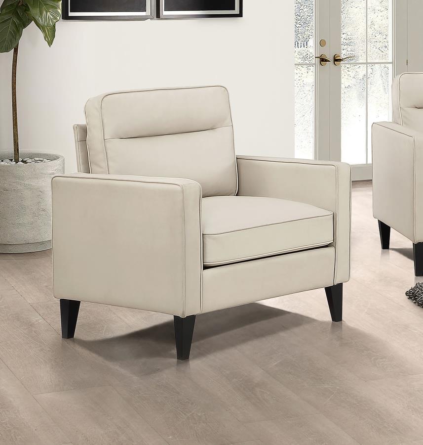 (image for) Jonah Upholstered Track Arm Accent Chair Ivory