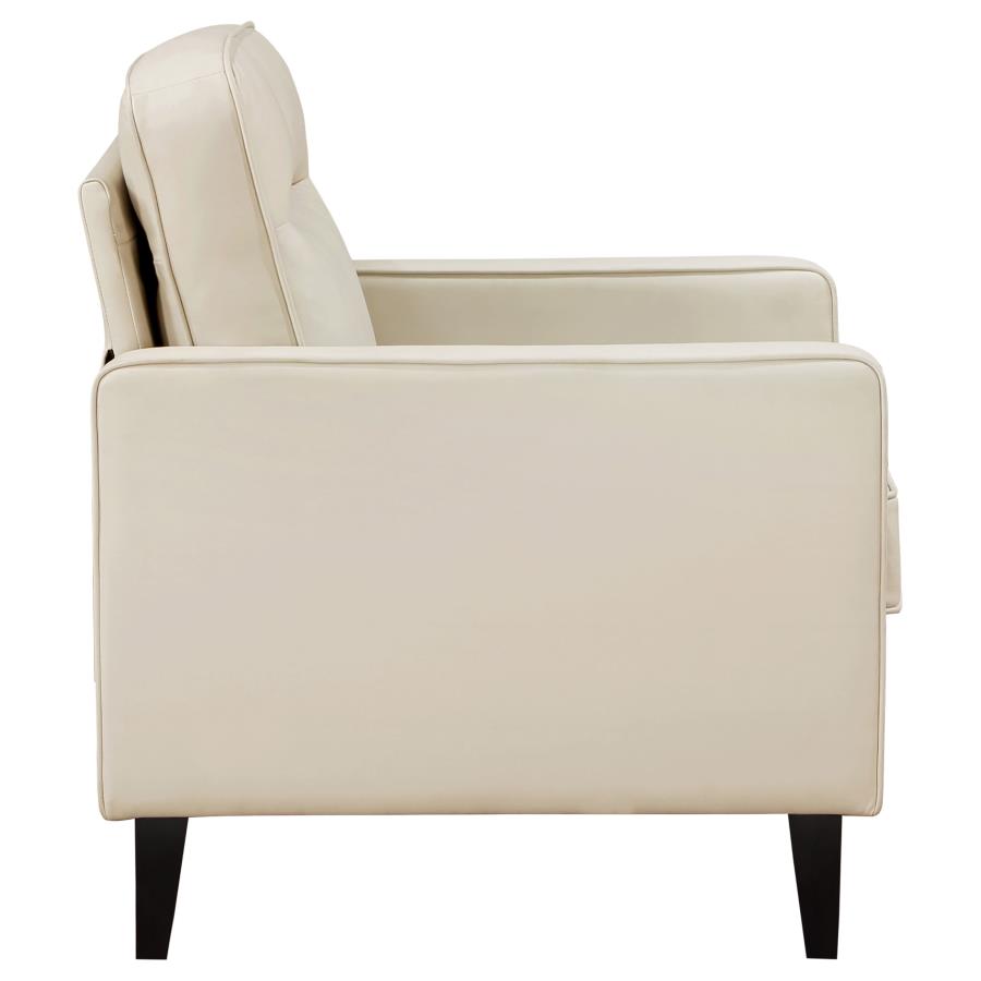 (image for) Jonah Upholstered Track Arm Accent Chair Ivory