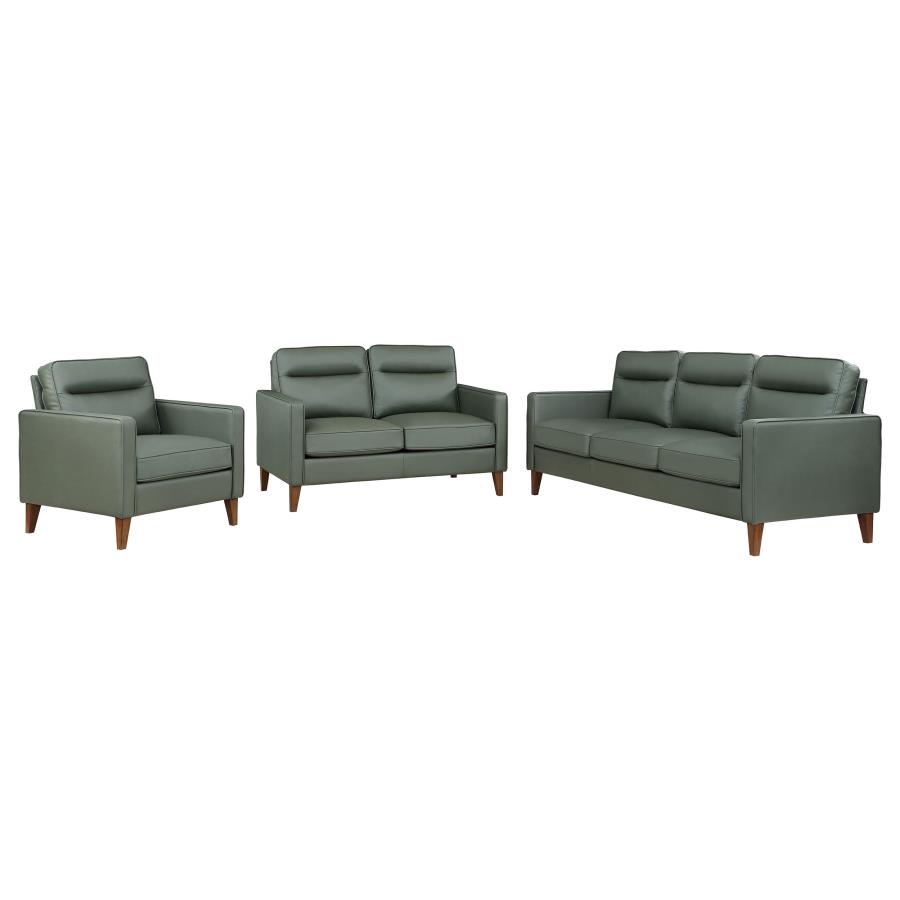 (image for) Jonah 3-piece Upholstered Track Arm Sofa Set Green