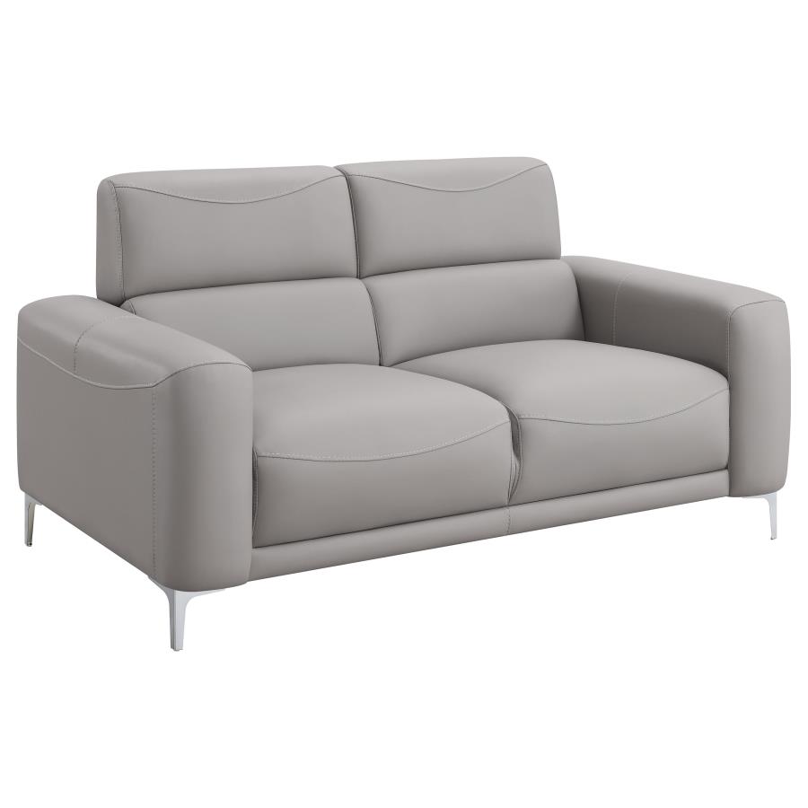 (image for) Glenmark 2-piece Upholstered Track Arm Sofa Set Taupe