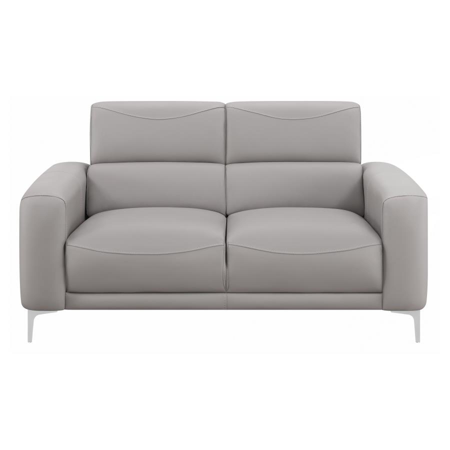 (image for) Glenmark 2-piece Upholstered Track Arm Sofa Set Taupe