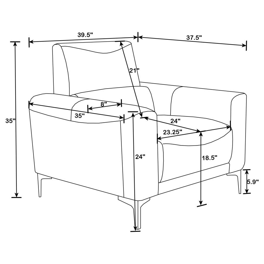 (image for) Glenmark 3-piece Upholstered Track Arm Sofa Set Taupe